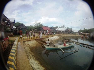 Boarding the small boat